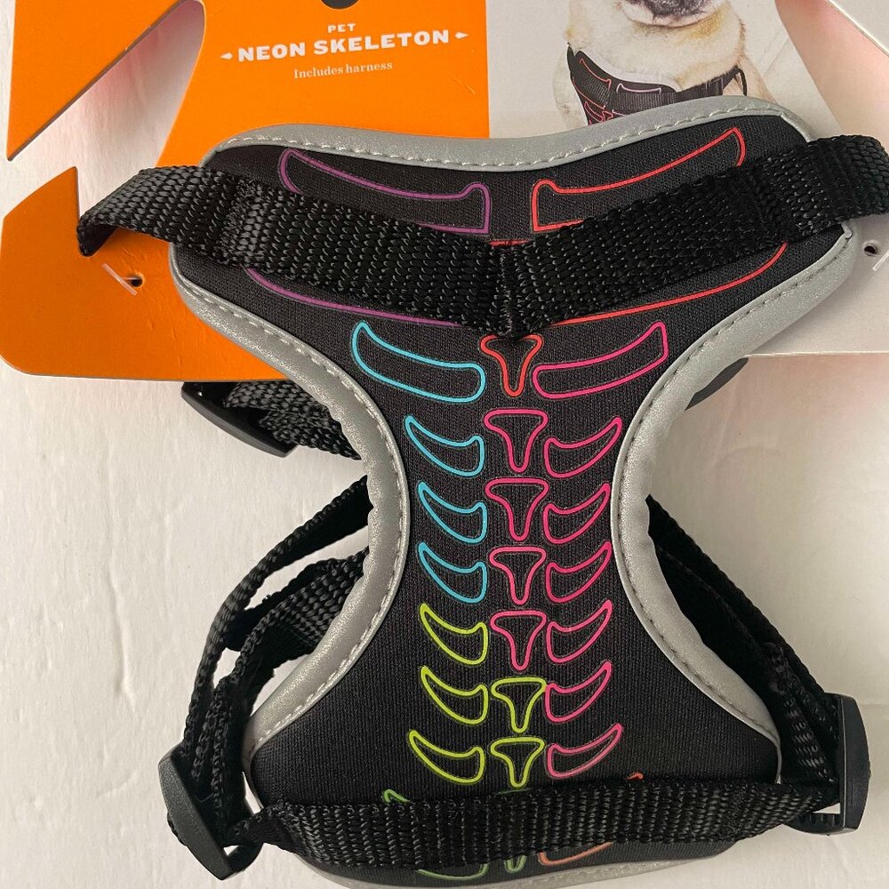Hyde and Eek Neon Skeleton Dog Harness- Size Small, NWT